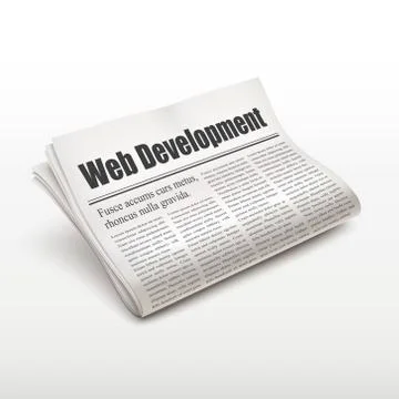 Web development words on newspape Stock Illustration