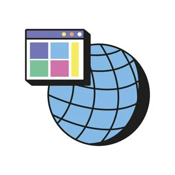 Web development world 库存插图