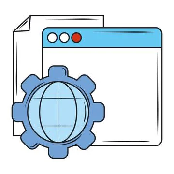 Web development worldwide network creation digital software Stock Illustration