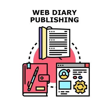 Web diary publishing digital content creation process Illustrazione stock