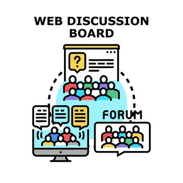 Web discussion board forum chatting people online Illustrazione stock