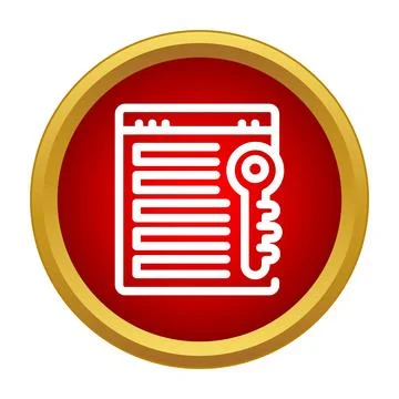 Web document content with key showing security Illustrazione stock