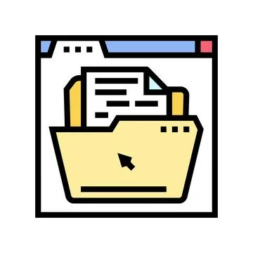 Web document file color icon vector illustration Stock Illustration