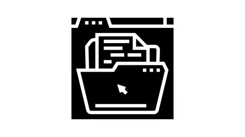 Web document file glyph icon animation Stock Footage 326158263