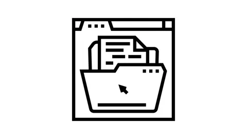 Web document file line icon animation Stock Footage 326136687