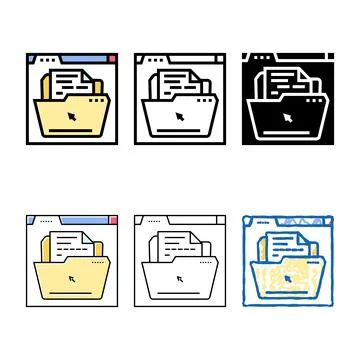 Web document multistyle file color icon vector Stock Illustration