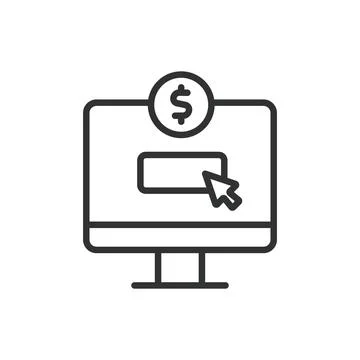 Web Donation Platform, icon in line design. Web, donation, platform, online Stock-Illustration