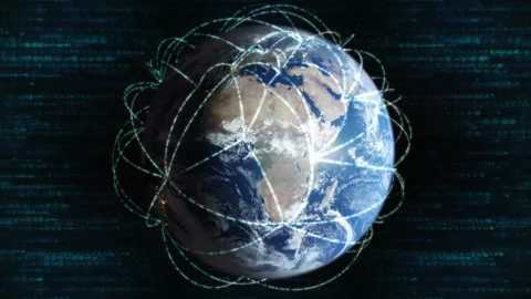 Web Earth with Binary Connection Lines Video stock 238530270