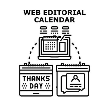 Web editorial calendar planning content strategy scheduling 스톡 일러스트