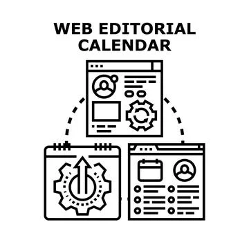 Web editorial calendar planning strategy development process 스톡 일러스트