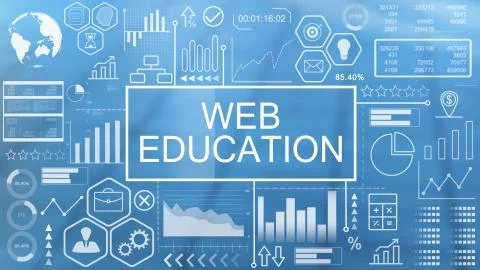 Web Education, Animated Typography Stock Illustration