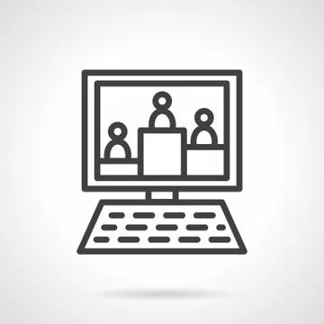 Web education audience black line vector icon Stock Illustration