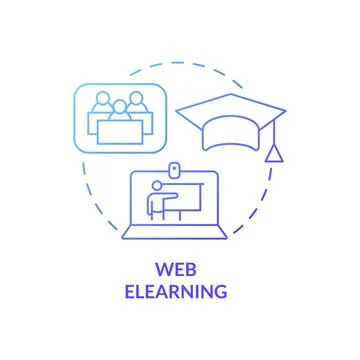 Web elearning blue gradient concept icon Stock Illustration