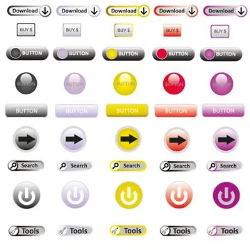 Web elements vector button set Stock Illustration