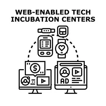 Web enabled tech incubation centers concept vector Stock Illustration