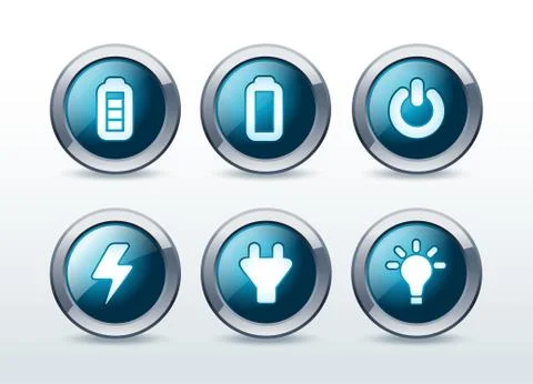 Web energy button icons set vector illustration Stockillustratie