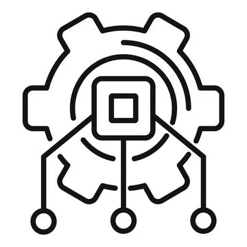 Web engineering icon, outline style Stock Illustration