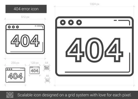 Web error line icon Illustrazione stock