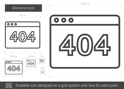 Web error line icon. Illustrazione stock