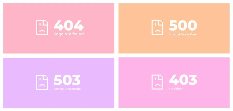 Web error pages layout vector design Stock Illustration