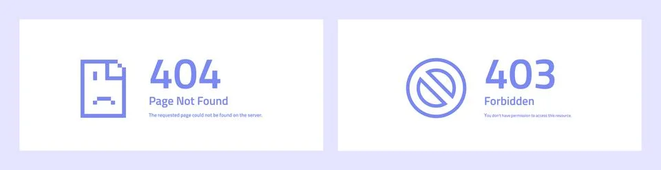 Web error pages layout vector design Stockillustratie