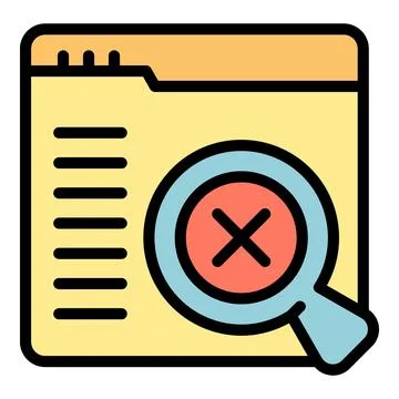 Web error search icon vector flat Illustrazione stock