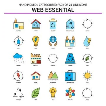 Web Essential Flat Line Icon Set - Business Concept Icons Design Ilustração Stock