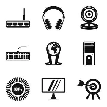 Web expert icons set, simple style 스톡 일러스트