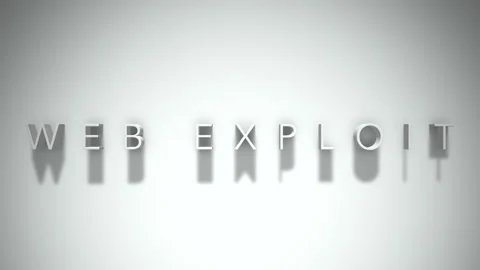 Web exploit 3D title animation with shadows on a white background Video stock 297515410