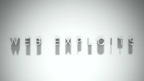 Web exploits 3D title animation white text on a white background Stock Footage 299702144