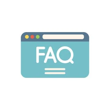 Web faq icon flat vector. People solution Illustrazione stock