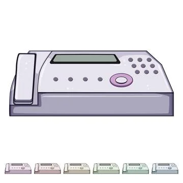 Web fax machine cartoon vector graphic Stock Illustration