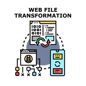 Web file transformation adapting content for various devices Stock Illustration