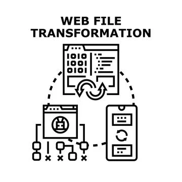 Web file transformation adapting content for various devices Stock Illustration