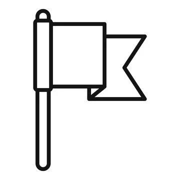 Web flag icon outline vector. App interface Stock Illustration