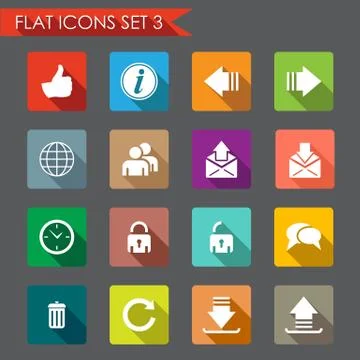 Web flat icons Stock Illustration