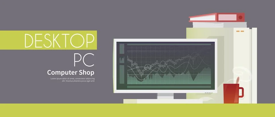 Web flat vector banner on the theme: game computers. 스톡 일러스트