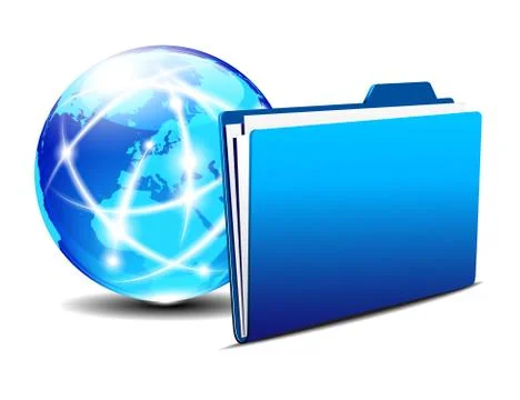 Web Folder and communication Internet World Stock Illustration