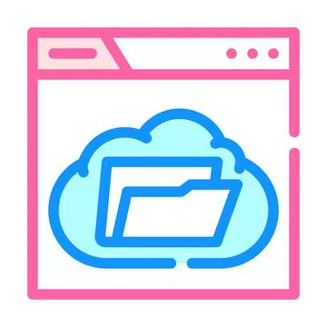 Web folder color icon vector illustration Illustrazione stock