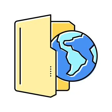 Web folder color icon vector illustration Illustrazione stock