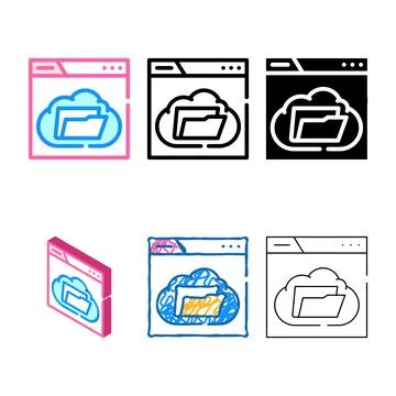 Web folder color icon vector series Stock Illustration