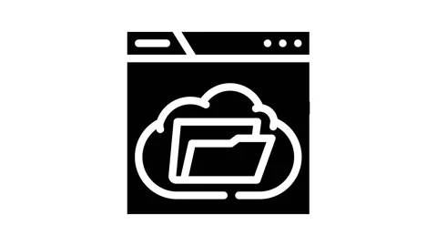 Web folder glyph icon animation Stock Footage 227113682
