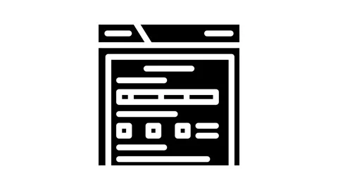 Web folder glyph icon animation Stock Footage 326747427