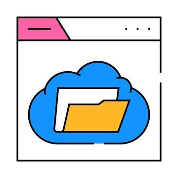 Web folder icon color illustration Stock Illustration