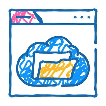Web folder icon doodle illustration Stockillustratie