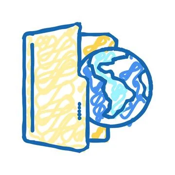 Web folder icon doodle illustration Stock Illustration