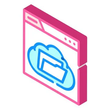 Web folder isometric icon vector illustration 库存插图