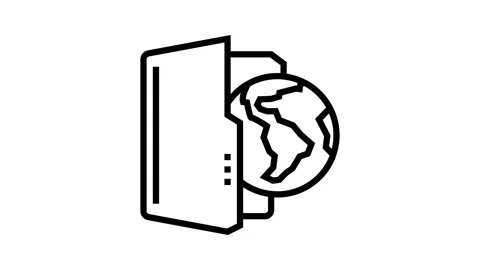 Web folder line icon animation Stock Footage 224341043