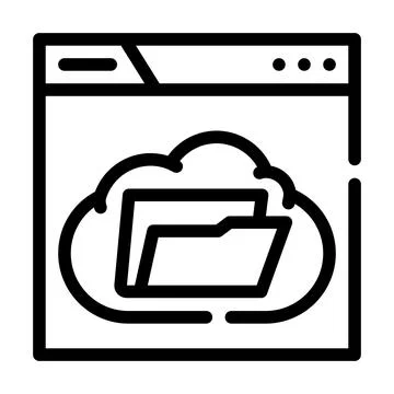 Web folder line icon vector illustration Stock Illustration