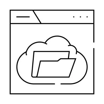 Web folder line icon vector illustration Stock Illustration